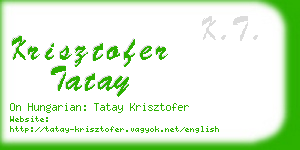 krisztofer tatay business card